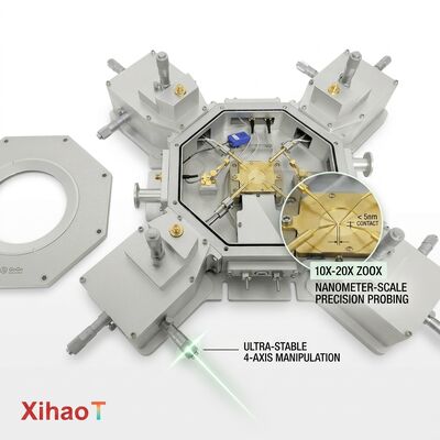Multi-Probe Vacuum Probe Station 6-Probe Configuration -190°C to 400°C ±0.1°C Stability Triaxial BNC Wafer-Level Testing