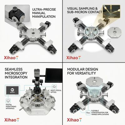 Multi-Probe Vacuum Probe Station 6-Probe Configuration -190°C to 400°C ±0.1°C Stability Triaxial BNC Wafer-Level Testing
