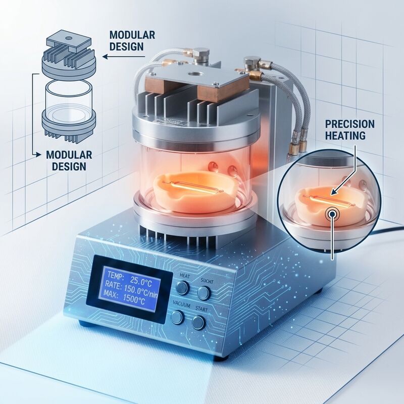 Precision Metallography Microscope Heating Stage 1000°C ±0.1°C Stability 50°C/min Phase Transformation Grain Analysis